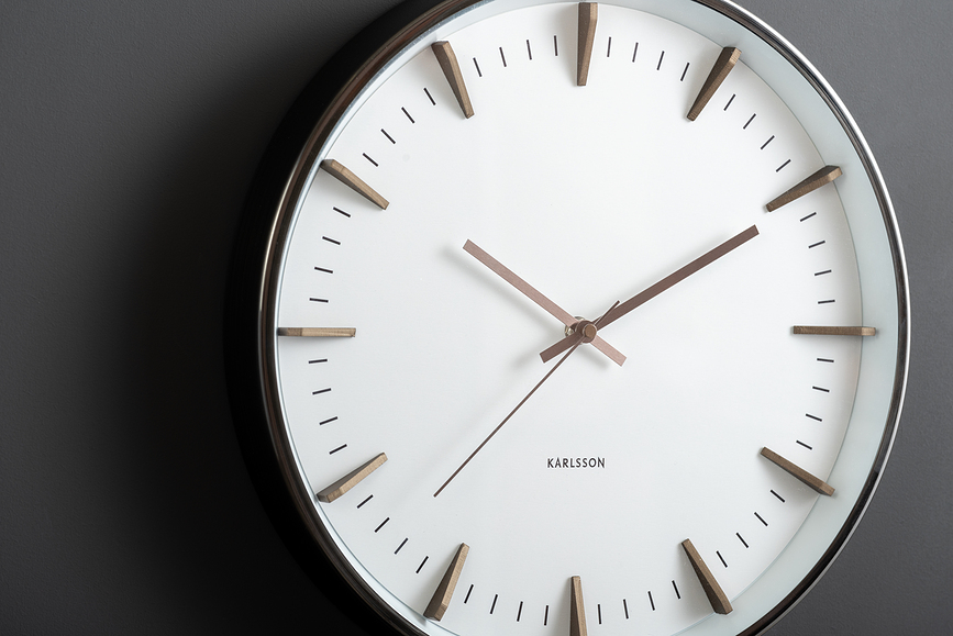 Reloj de pared Raised Batons, plateado