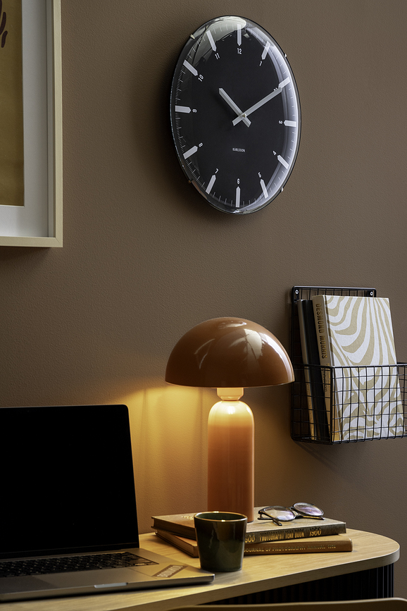 Reloj de Pared realista Dome, amarillo oscuro