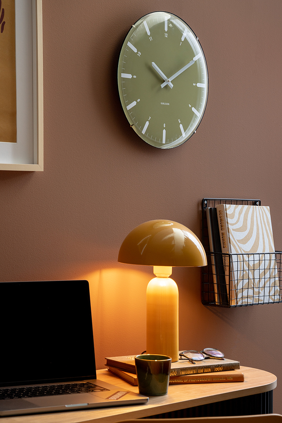 Reloj de Pared realista Dome, amarillo oscuro