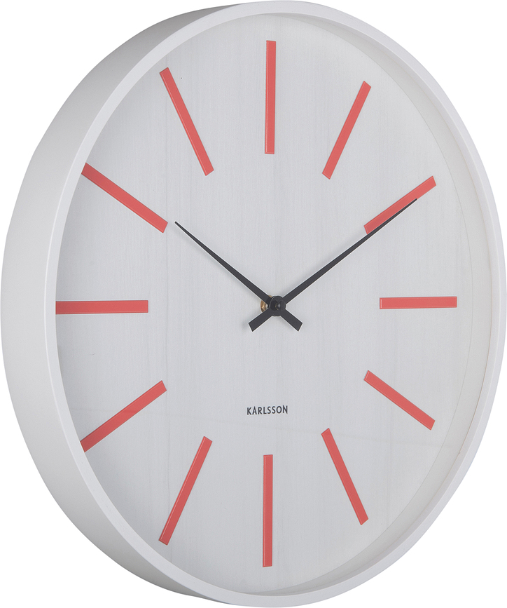Reloj de pared Retro Arruga, blanco y rojo