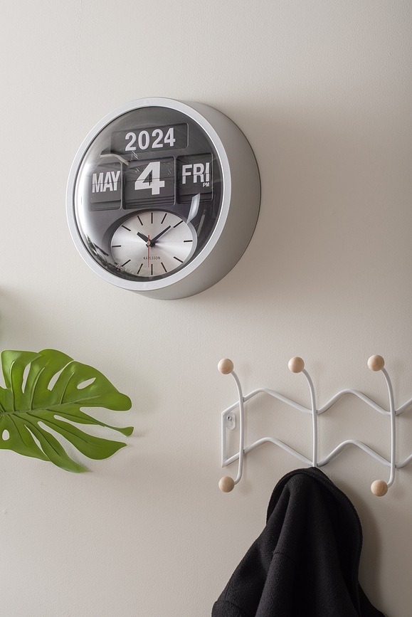 Reloj de Pared Round Flip, blanco
