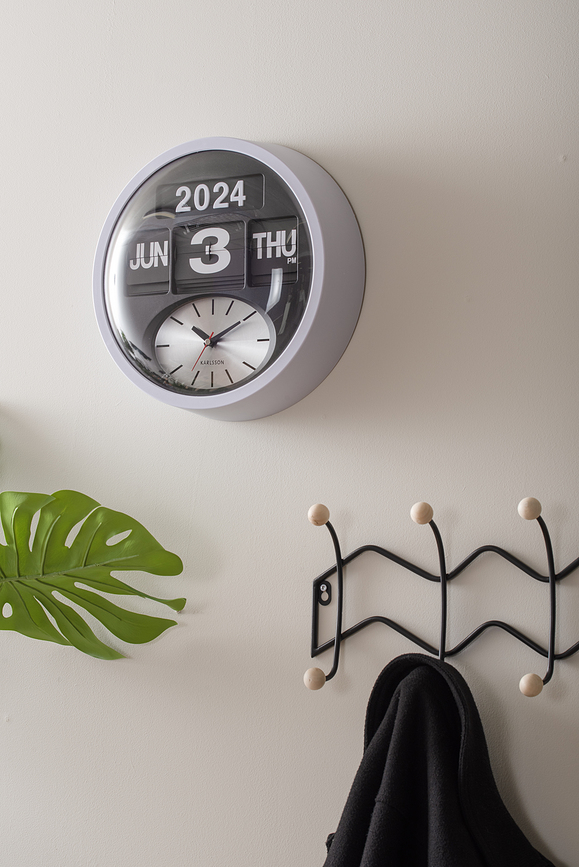 Reloj de Pared Round Flip, blanco