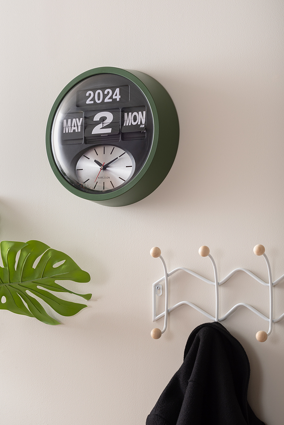 Reloj de Pared Round Flip, blanco