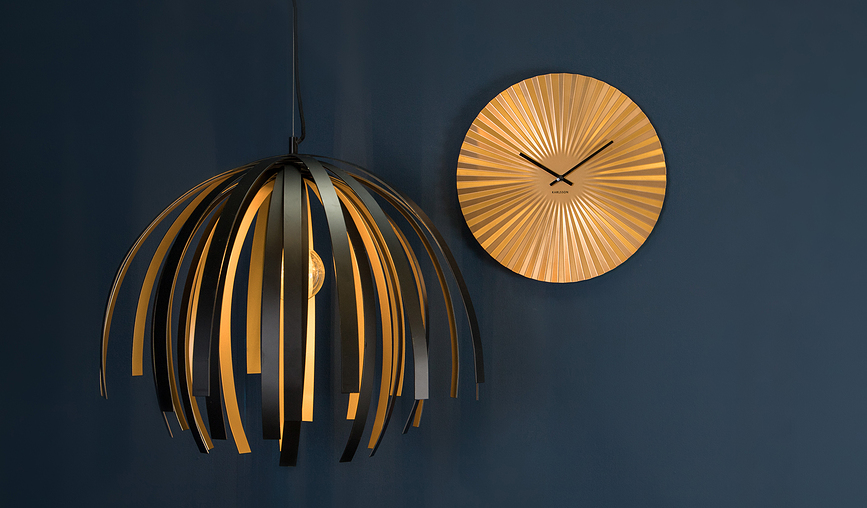 Reloj de Pared Sensu, 50 cm, dorado