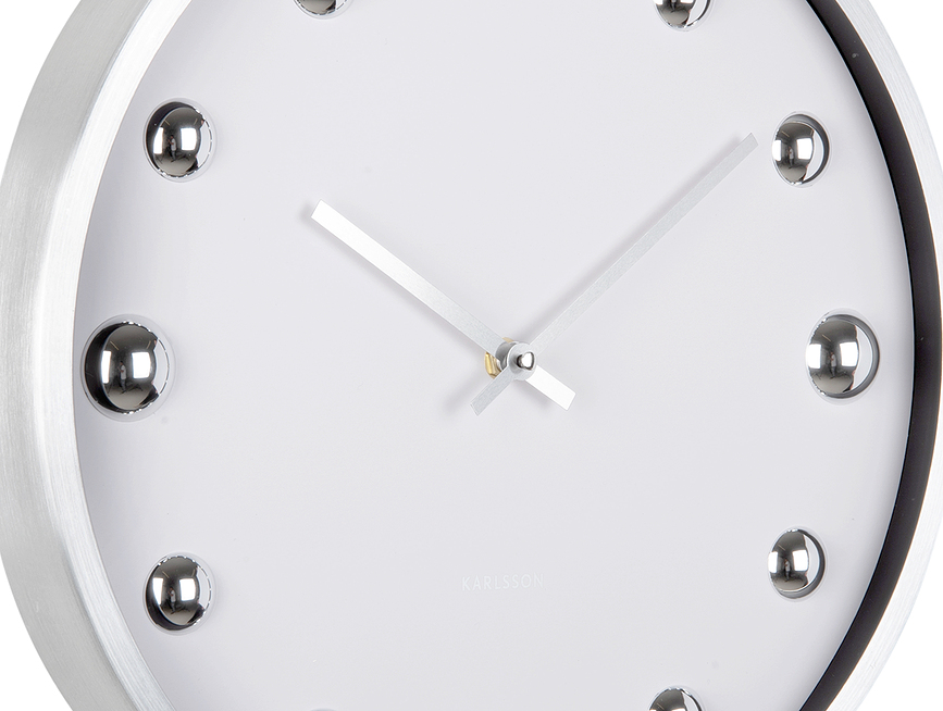 Reloj de Pared Shiny Dots, plateado