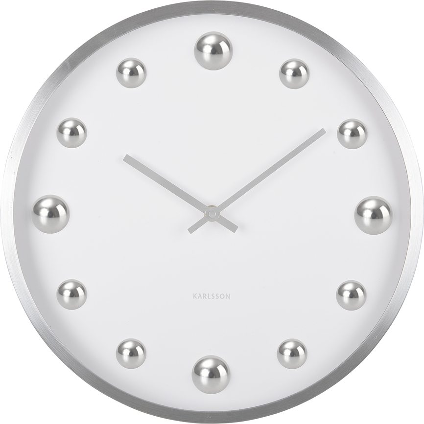 Reloj de Pared Shiny Dots, plateado