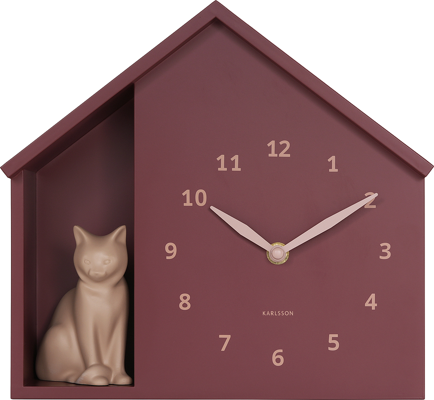 Reloj de Pared Siting Cat, burdeos