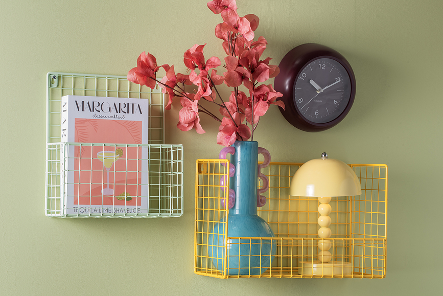 Reloj de pared Slope, rosa