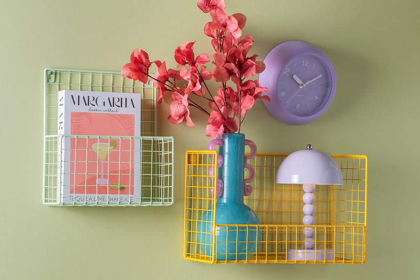 Reloj de pared Slope, rosa