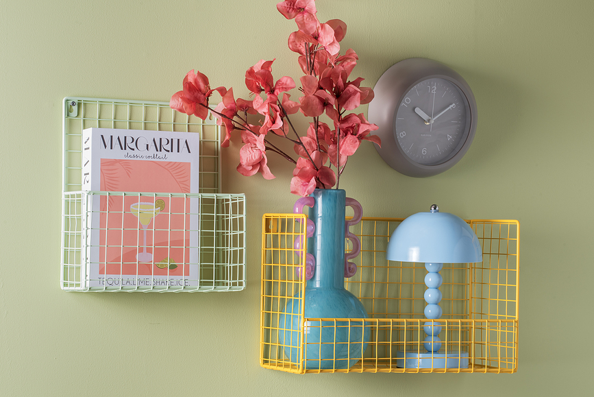 Reloj de pared Slope, rosa