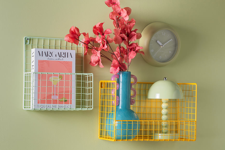 Reloj de pared Slope, rosa