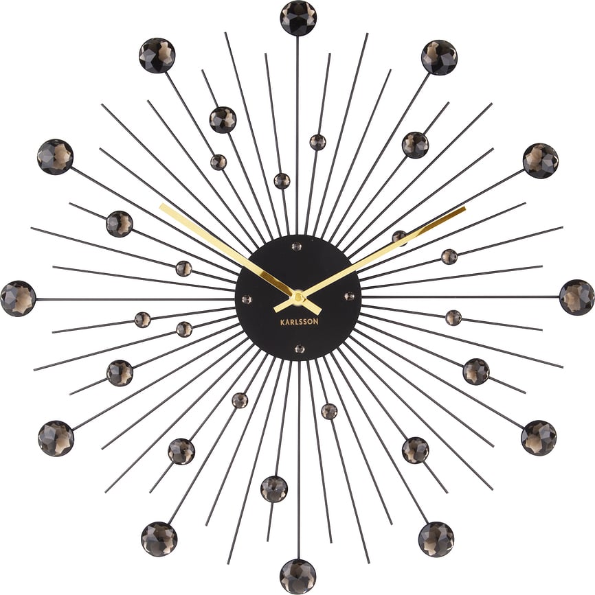 Reloj de Pared Sunburst, XL, negro