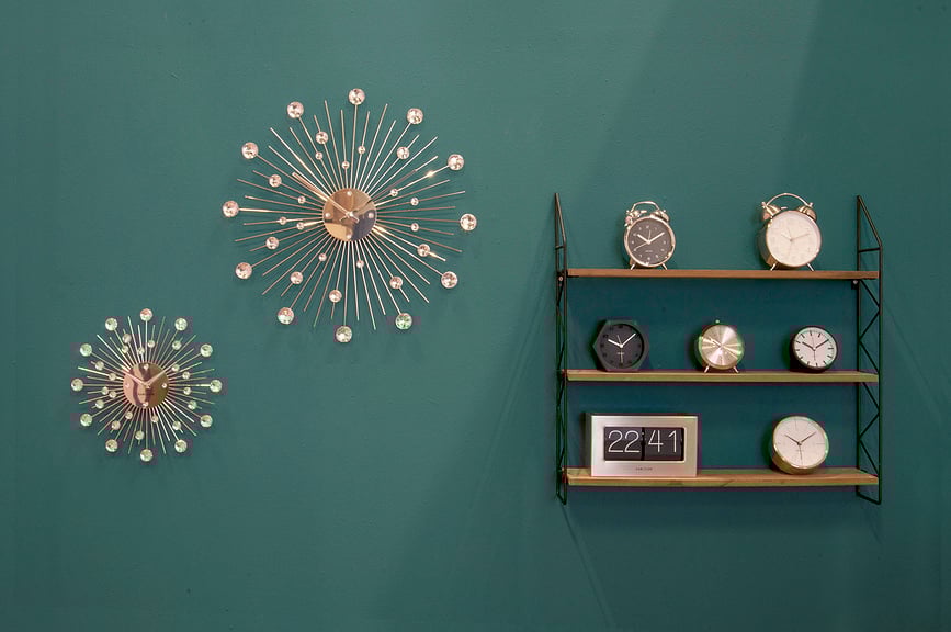 Reloj de Pared XL Sunburst, plateado