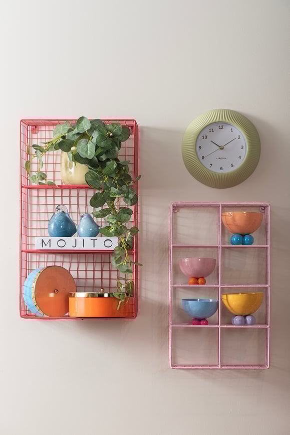 Reloj de pared Tender Rib, rosa claro