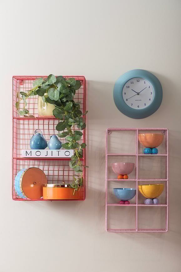 Reloj de pared Tender Rib, rosa claro