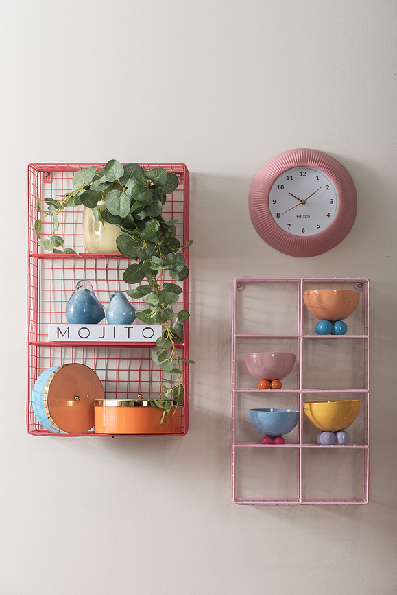 Reloj de pared Tender Rib, rosa claro