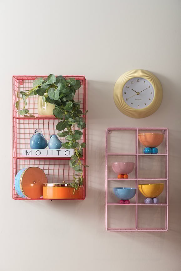 Reloj de pared Tender Rib, rosa claro