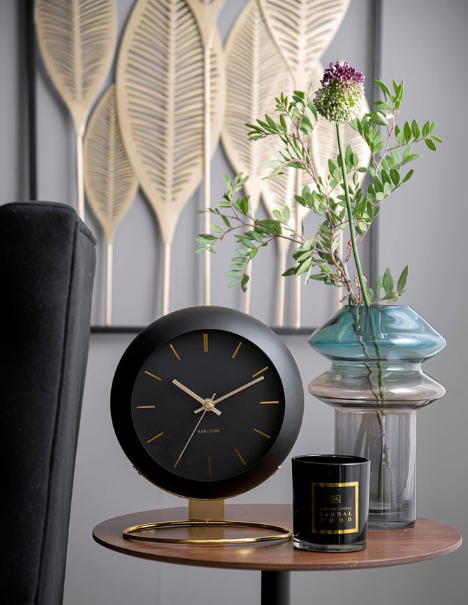 Reloj de Mesa Globe, negro