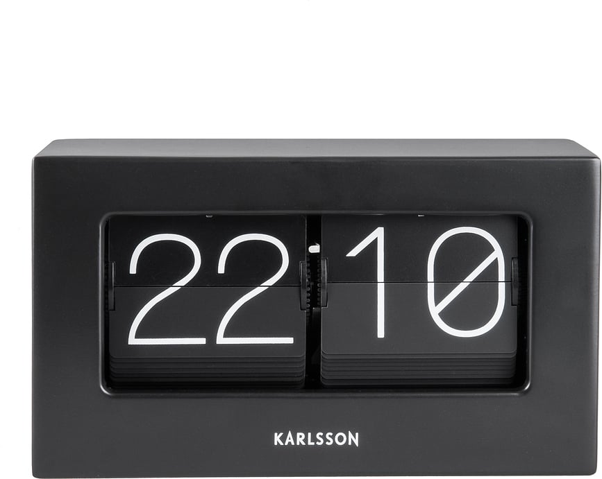 Reloj de solapas Boxed Flip, 20,5 cm, negro mate