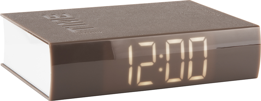 Reloj Despertador LED Book, marrón