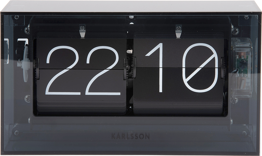 Reloj Flip Boxed de acrílico, negro