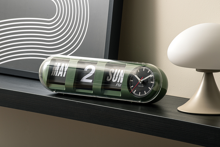 Reloj de paletas Tube Flip, amarillo