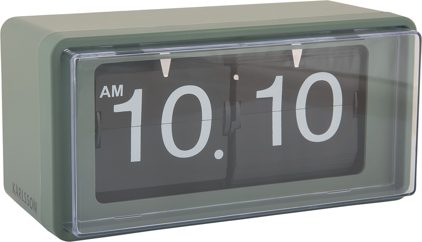 Retro Boxed Flip Horloge murale ou de table, vert foncé