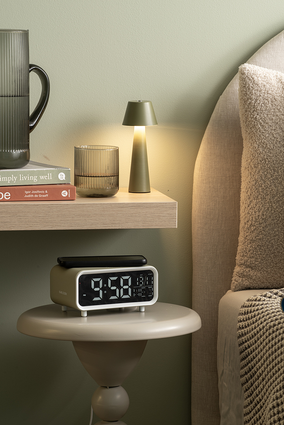 Chunky Réveil LED avec chargeur à induction, rose