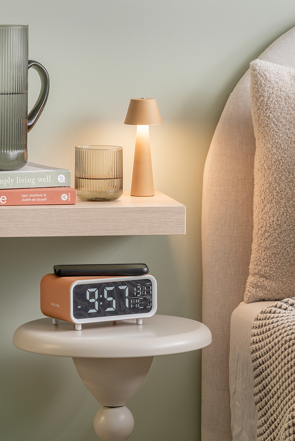 Chunky Réveil LED avec chargeur à induction, rose