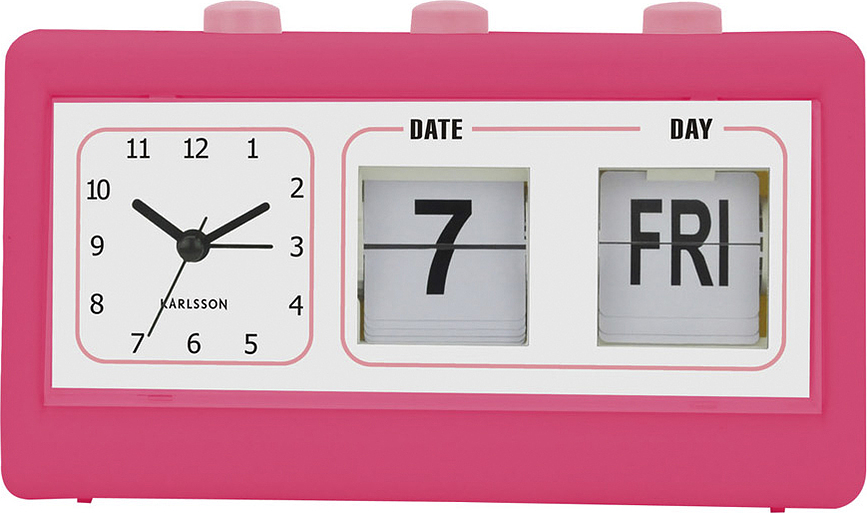 Réveil Flip avec date, rose