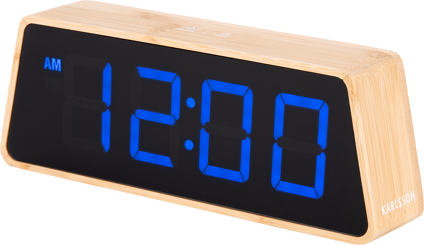 Réveil LED à changement de couleur, bambou