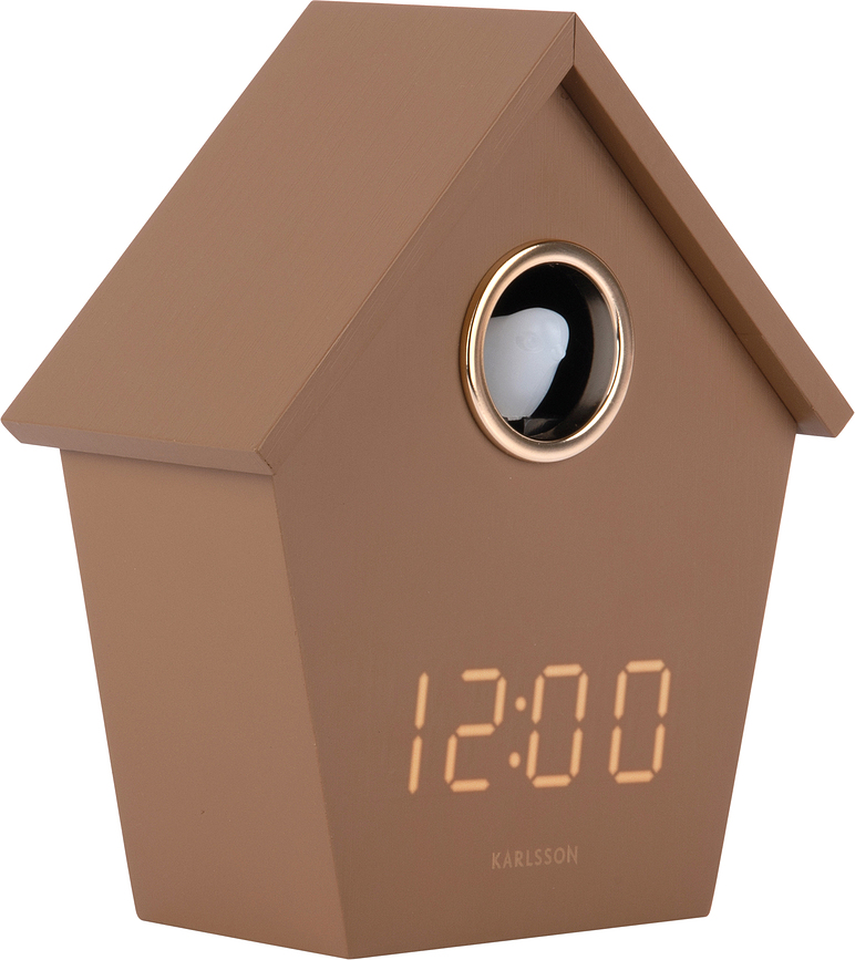 Riqueza Réveil Cuckoo LED, brun