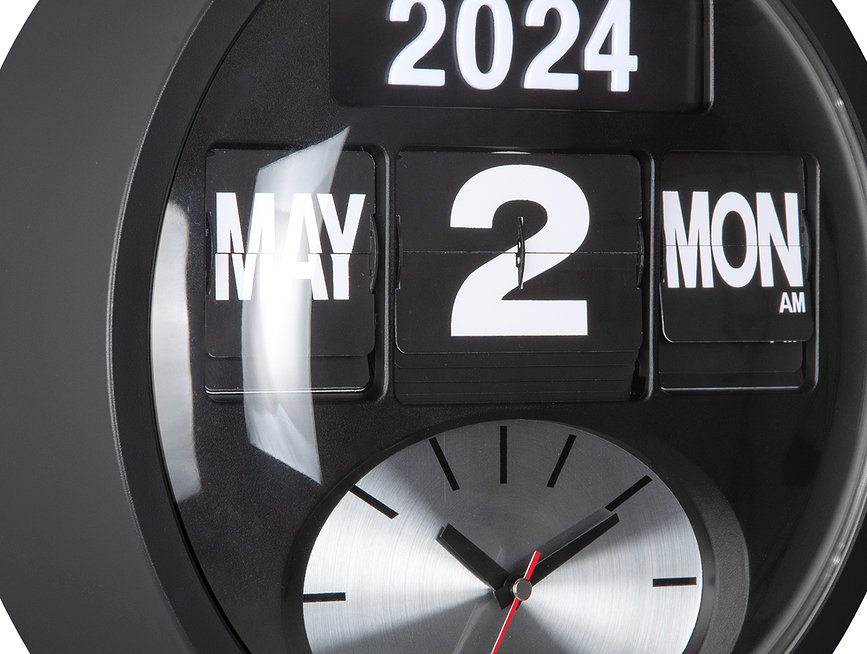 Round Flip Horloge murale, blanche