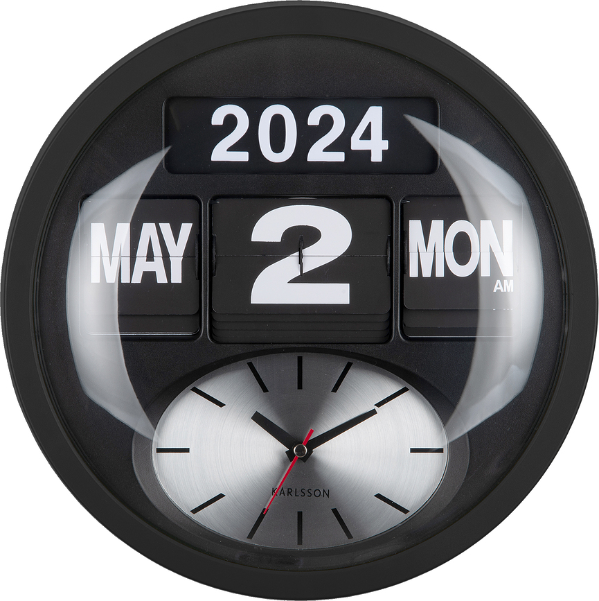 Round Flip Horloge murale, blanche