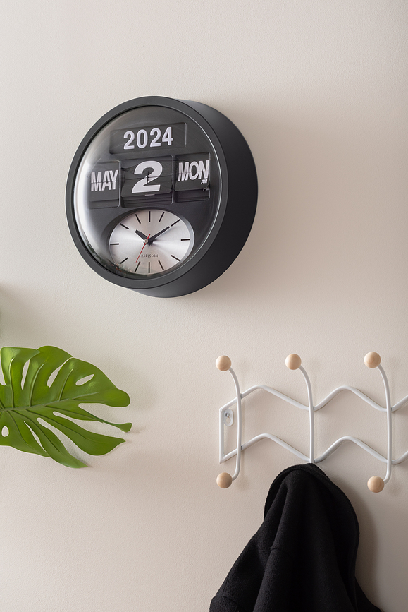 Round Flip Horloge murale, blanche