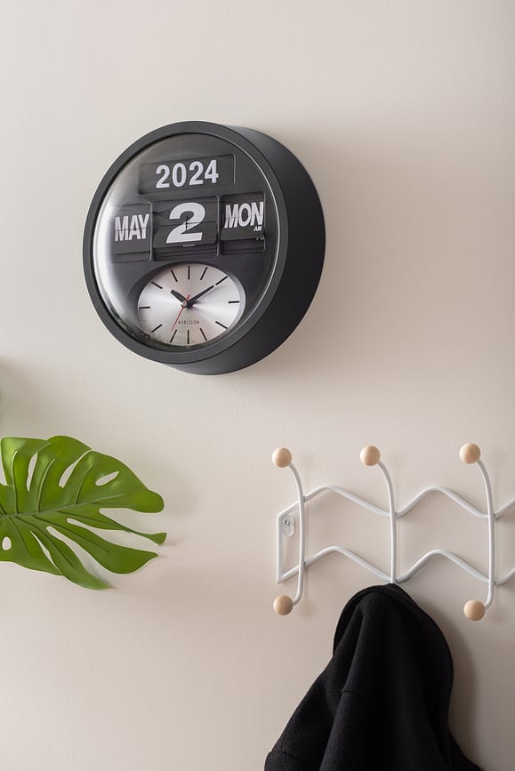 Round Flip Stenska ura, bela