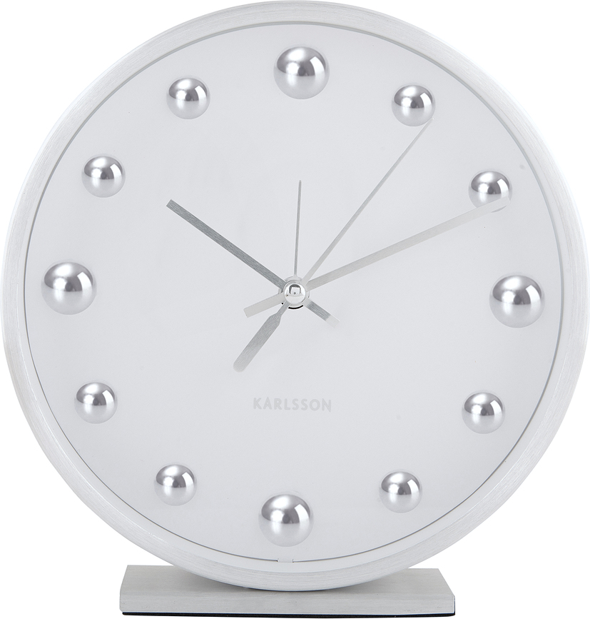 Shiny Dots Budilica srebrna