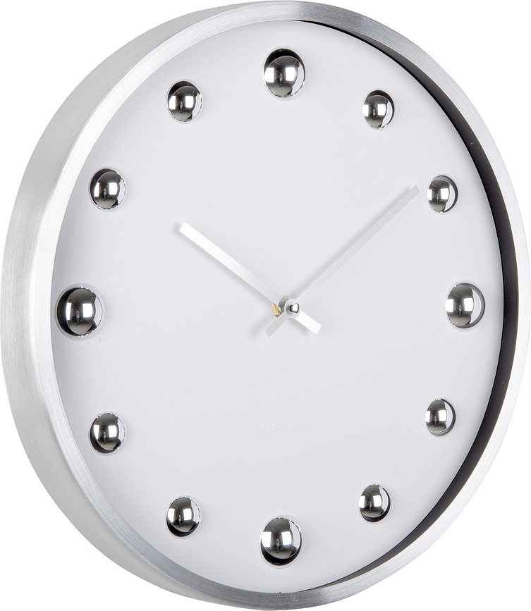 Shiny Dots Horloge murale, argentée