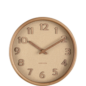 Sieninis laikrodis Pure su mediniu rėmu smėlio spalvos 22 cm