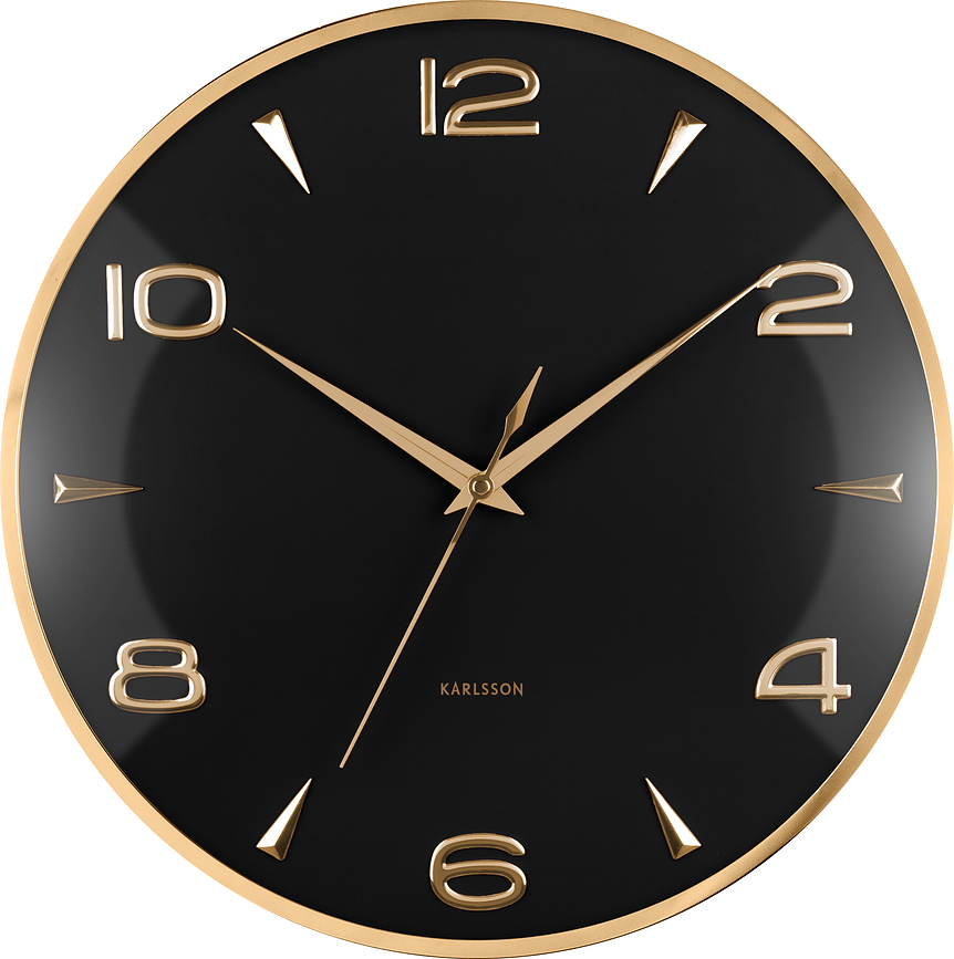 Sienna Glow Horloge murale, noire