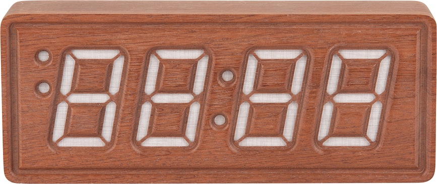 Solid Wood Engraved Zegar in budilka, temen les