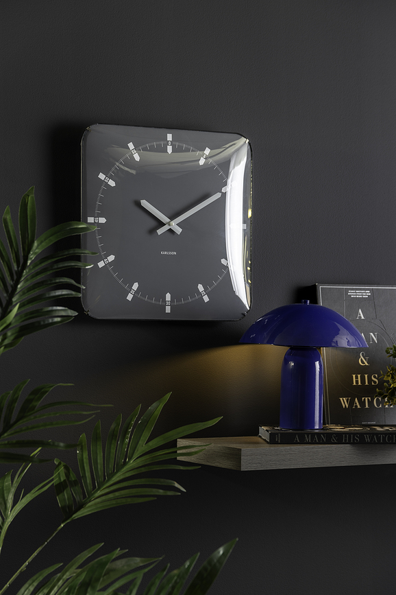 Sucinto Dome Horloge murale, carrée, blanche