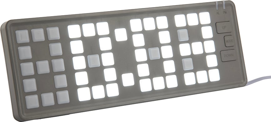 Sveglia Keyboard grigia chiara LED