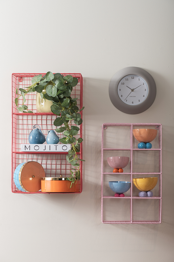 Tender Rib Horloge murale, rose clair