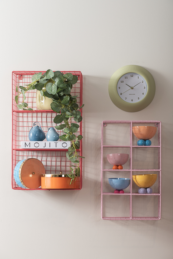 Tender Rib Horloge murale, rose clair