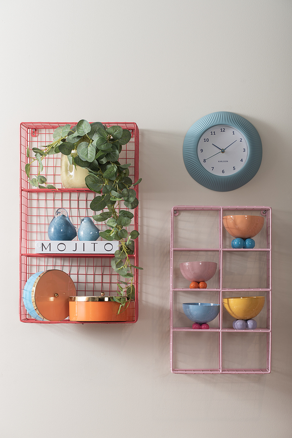 Tender Rib Ρολόι Τοίχου, ανοιχτό ροζ