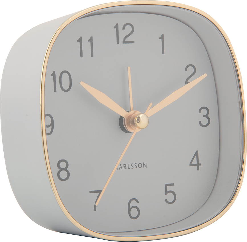 Travel Square Budilica putna kvadratna pastelno siva