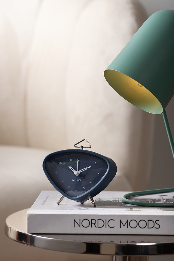 Triangle Budilica s ručkom siva