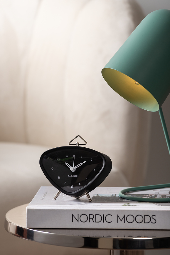 Triangle Budilica s ručkom siva