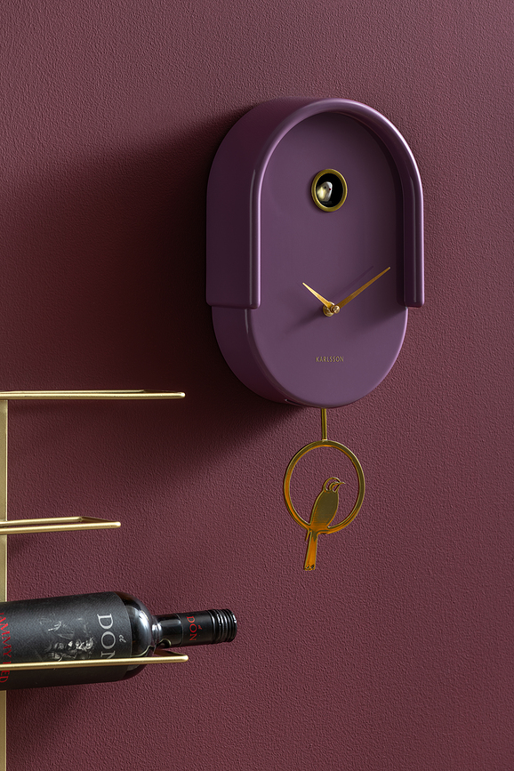 Tweet Horloge murale à coucou, mauve clair